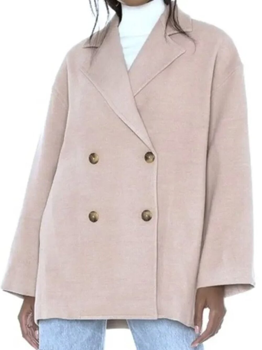 NWT Free People Women's Hannah Double Breasted Blazer Jacket in Camel Size Small